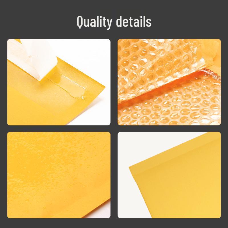 Yellow Kraft Bubble Envelope - Shockproof Foam Packaging for Clothing & Screen Printing
