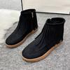 Ботильоны на плоской подошве, современные зимние ботинки с круглым носком и низким каблуком, женская обувь на распродаже 2024, новые однотонные этнические женские ботинки, Botas Femininas