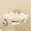 Wall Mounted Soap Dish Self-adhesive Storage Rack Fashion Soap Box  Bathroom Kitchen Sink Organizer