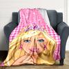 1Pc Pink Glitter Princess Blanket Soft Throw Blanket For Home Bedroom Bed Sofa Travel Office Solid Christmas Blanket