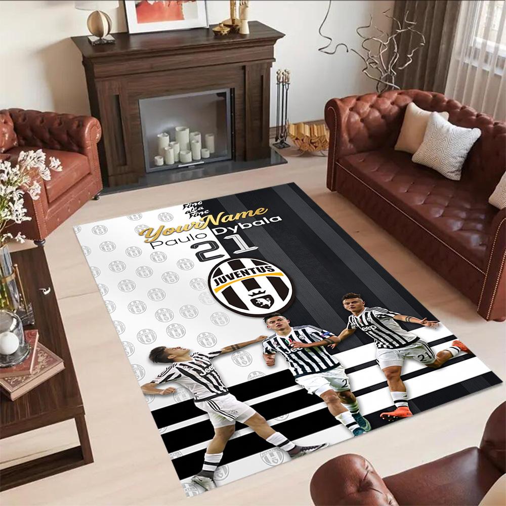 Juventus Personalized Text Area Rug Design for Foyer Balcony Dormitory Decorate room Antislip Carpet Office home decor Wedding Party Gift