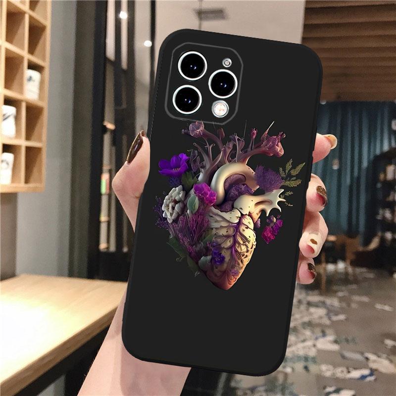 Чехол для телефона Heart Flower Art для iPhone 15 14 Pro Max 13 12 11 Pro Max XSMax XR 12 13 mini 14 Plus