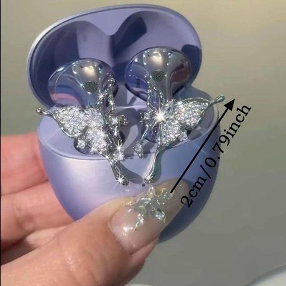 DIY Headphone Diameter Buckle Zircon Removeable Headphone Decoration Clip Easy to Install Rotatable Earbud Accessories