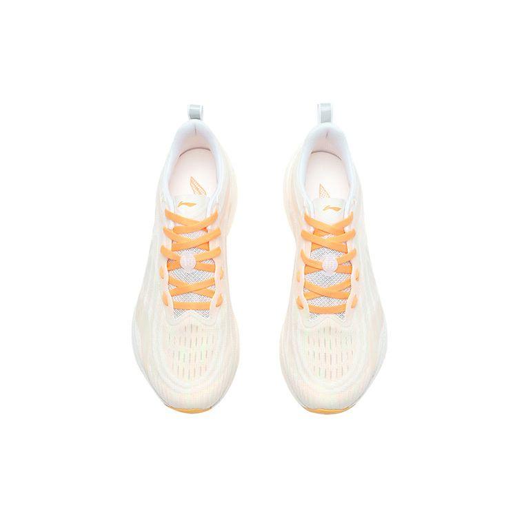 Кроссовки Li Ning Super Lightweight 18 Fabric Non Slip Breathable Low-Top для бега, женские, белые, абрикосовые, оранжевые, ARMR008-1