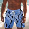 Мужские Геометрические Линии Плавки Шорты для плавания Board Shorts Средняя посадка Уличная одежда Гавайские Пляжные Шорты На шнурке Сетчатые