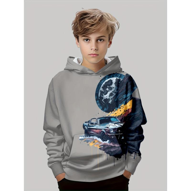 Детская одежда Толстовки для мальчиков Спортивные машины 3D принт Детская одежда весна-осень Повседневная одежда для мальчиков Пуловеры Модная детская одежда
