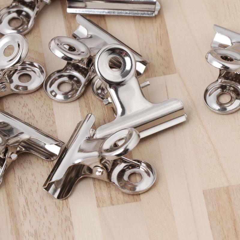 10Pcs Metal Bulldog Grip Clip Food Sealer Bag Clamp Paper Document Ticket Binder