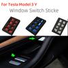Car Interior Button Electroplated ABS Plastic Sticker Car Window Lift Switch Function Button Switch Button for Tesla Model 3 Y