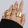 Irregular Smooth Opening Design Ring Set Exaggerated Metal Wind Lava Retro Ring Rings