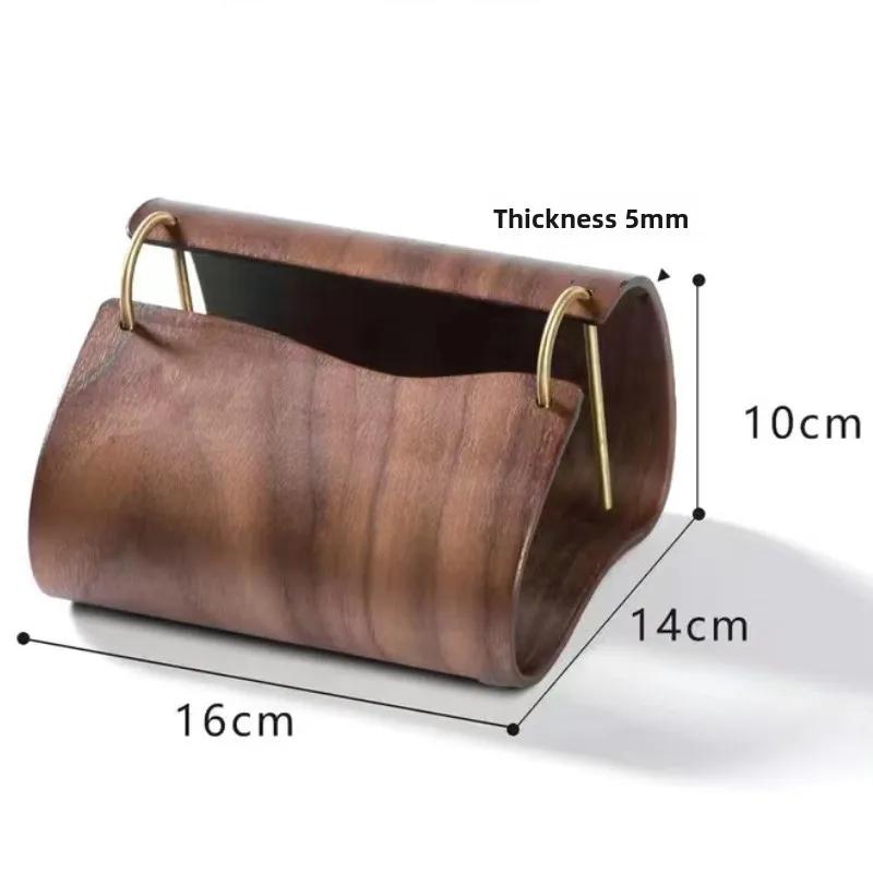 Wooden Tissue Box Creative Simple Paper Drawer Organizer Desktop Storage Accessories Natural Wood Grain Paper Towel Holder