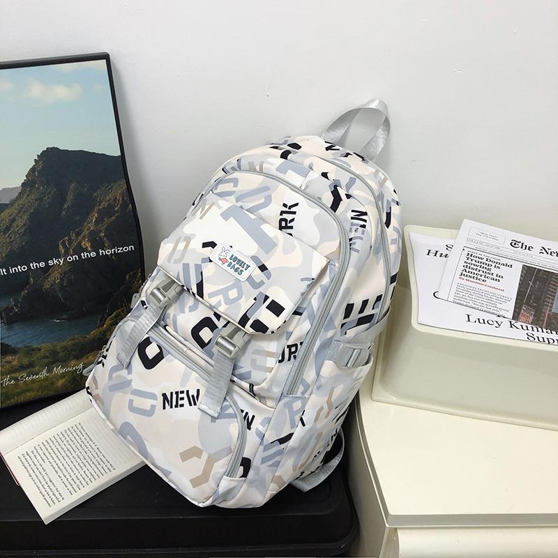 Рюкзак мужской большой вместимости рюкзак с граффити женский школьный рюкзак для учащихся старших классов средней школы