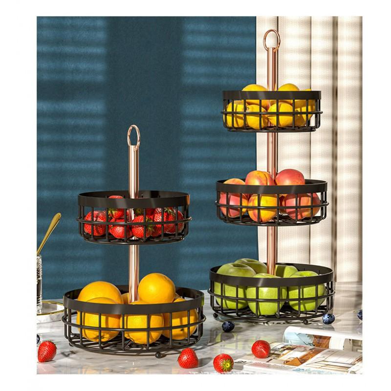 Modern Minimalist Metal Fruit Basket With Removable Mesh Layers Living Room Coffee Table Storage
