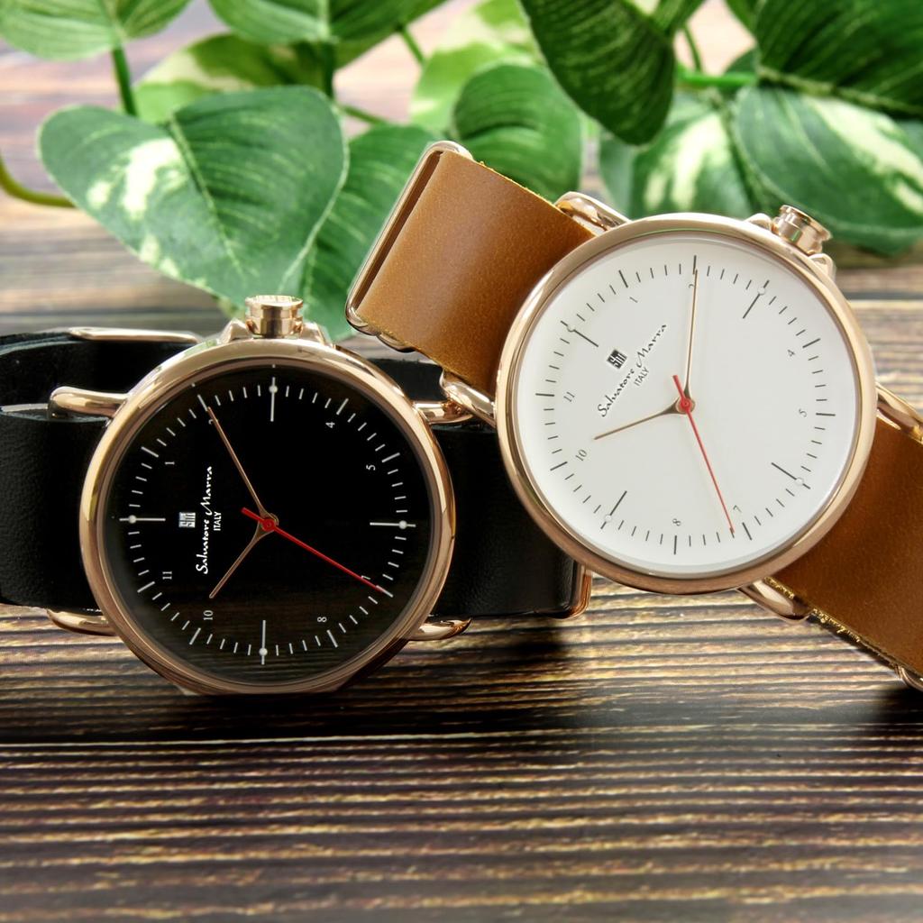 Часы кожаный ремешок кожа часы бренд популярный простой [Salvatore Mara] мужские женские SM22104-PGBK