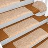 VidaXL Stair Carpet 15 Pieces 65 X 21 X 4 Cm Golden Rectangular Border 326202