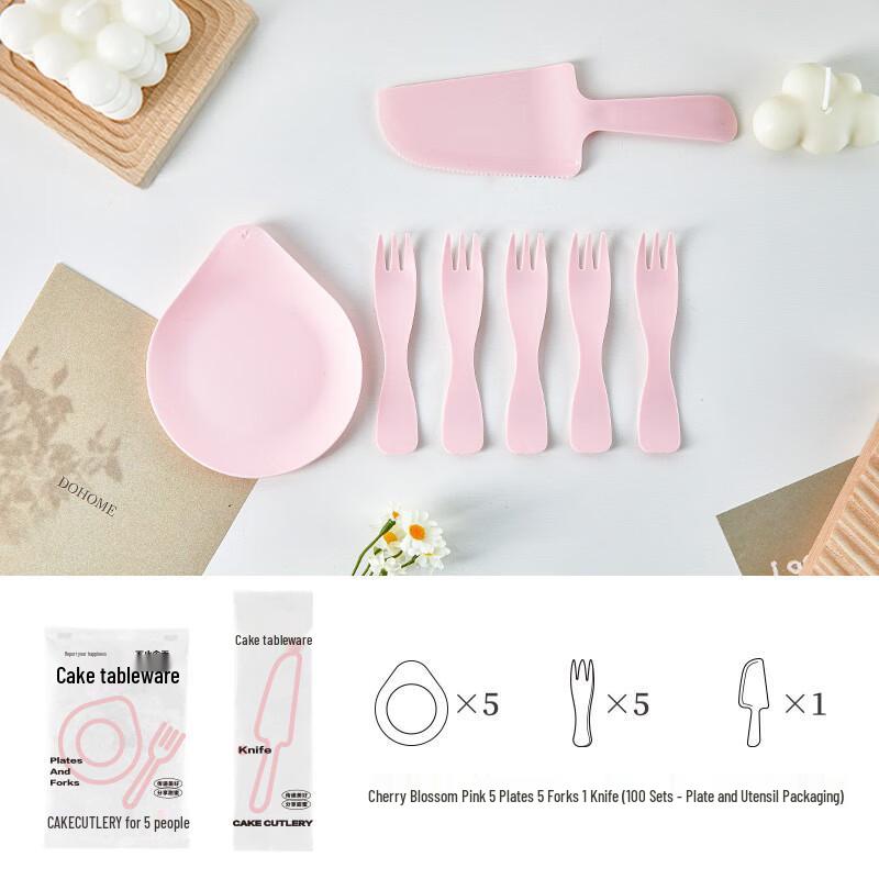YINMEI Disposable Birthday Cake Knife & Fork Set