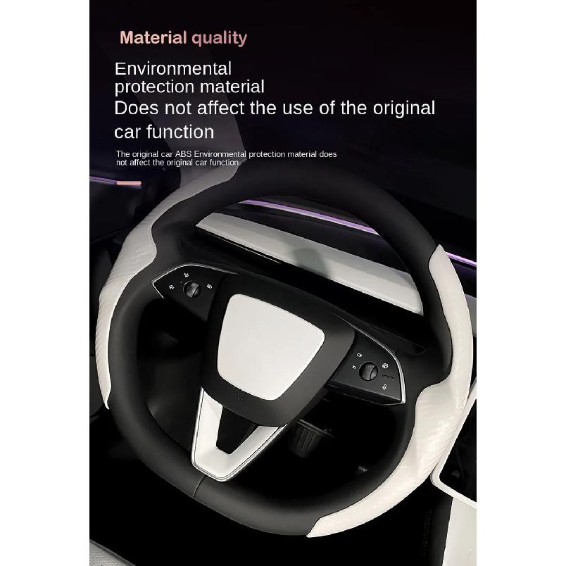Steering Wheel Cover for Tesla Model Y Juniper 2026 Model 3 Highland Matte White Steering Wheel Trim Kit Protector Accessories
