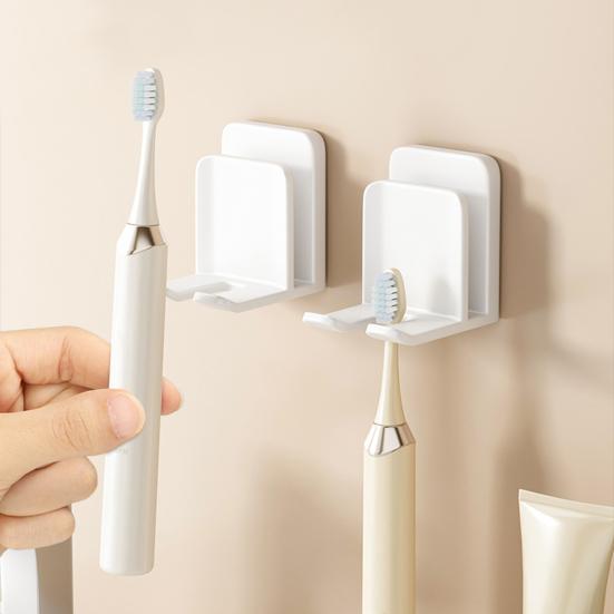 Toothbrush Holder Wall Mount Anti-Slip Stand Strong Load Capacity Quick Drainage Storage Organizer for Electric Toothbrushes