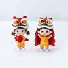 PVC Lion Dance Koi Boy Girl Doll Decoration New Year Miniature Ornaments  Cake Decoration