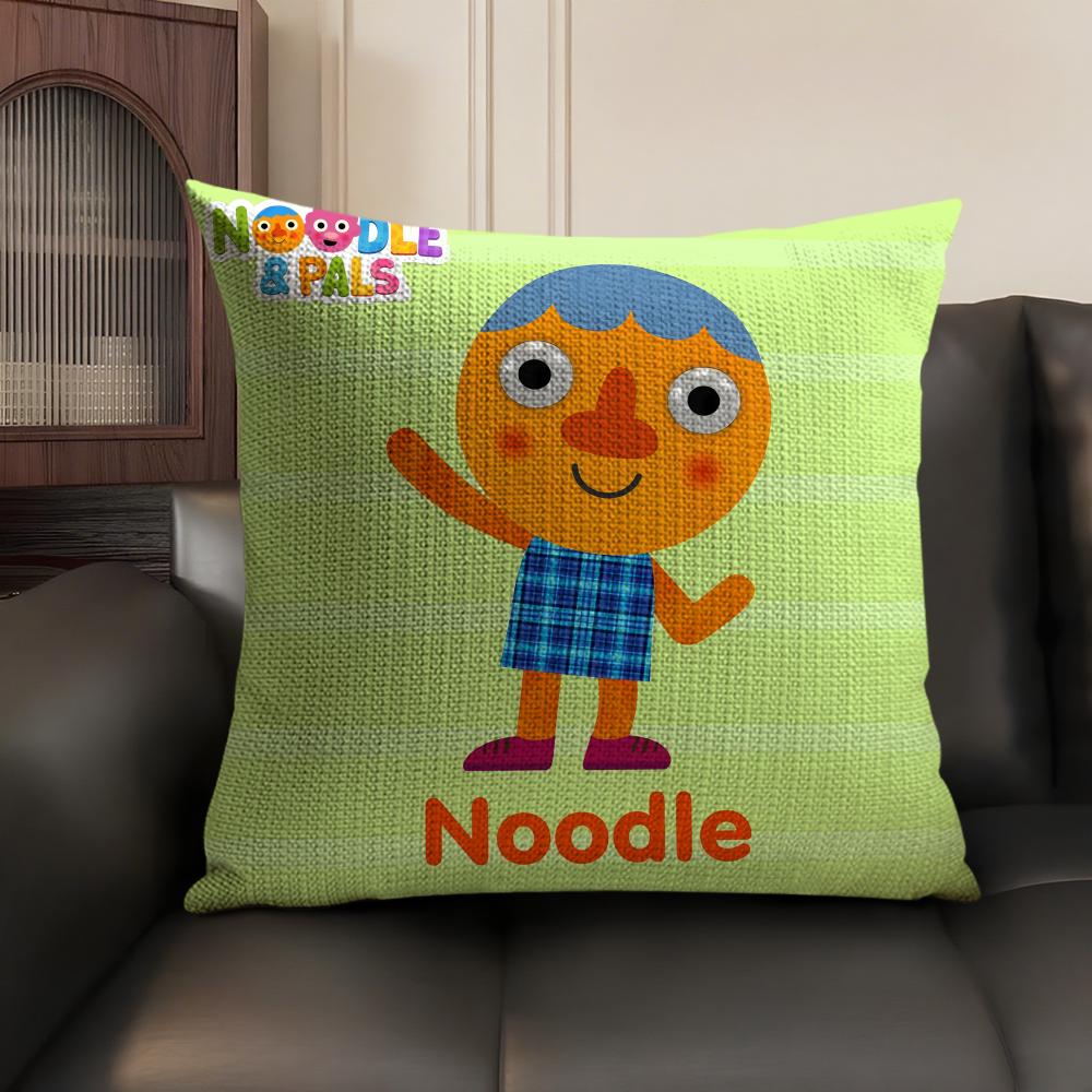 N-Noodle Pals Детская Милая Наволочка Натуральный Лен Органическая Ткань Двусторонняя Печать Диван Домашний Декор Подарок Наволочка