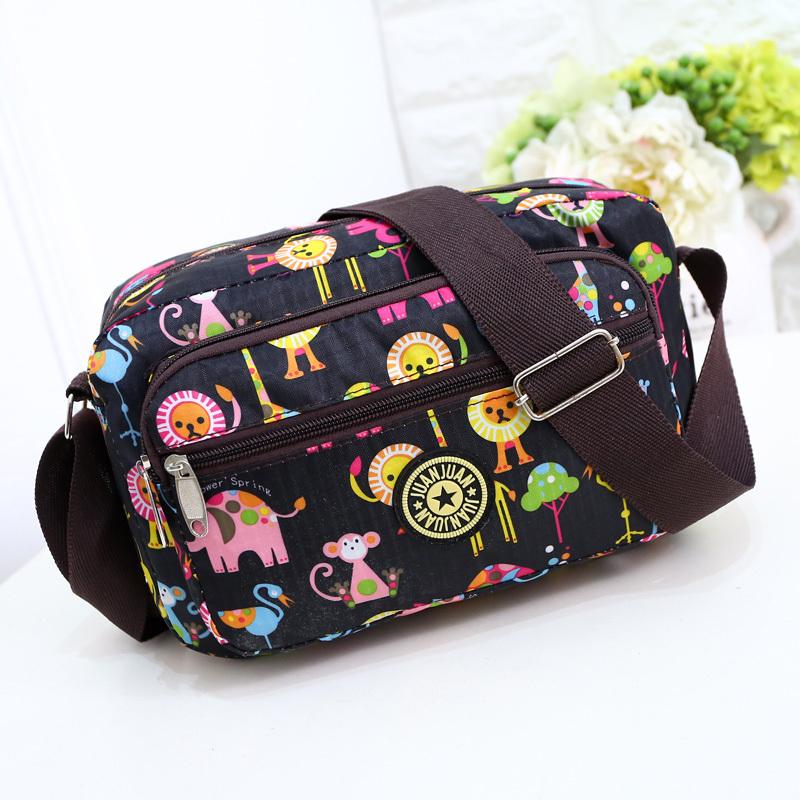 Middle Aged and Elderly Crossbody Bag Single Shoulder Bag Small Flower Cloth Bag Middle-aged Women's Bag Casual Nylon Canvas Bag