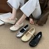 2025 Autumn New Korean Version Fashion Bow Retro Shallow Mouth French Single Shoes One-word Buckle Mary Jane Shoes Women