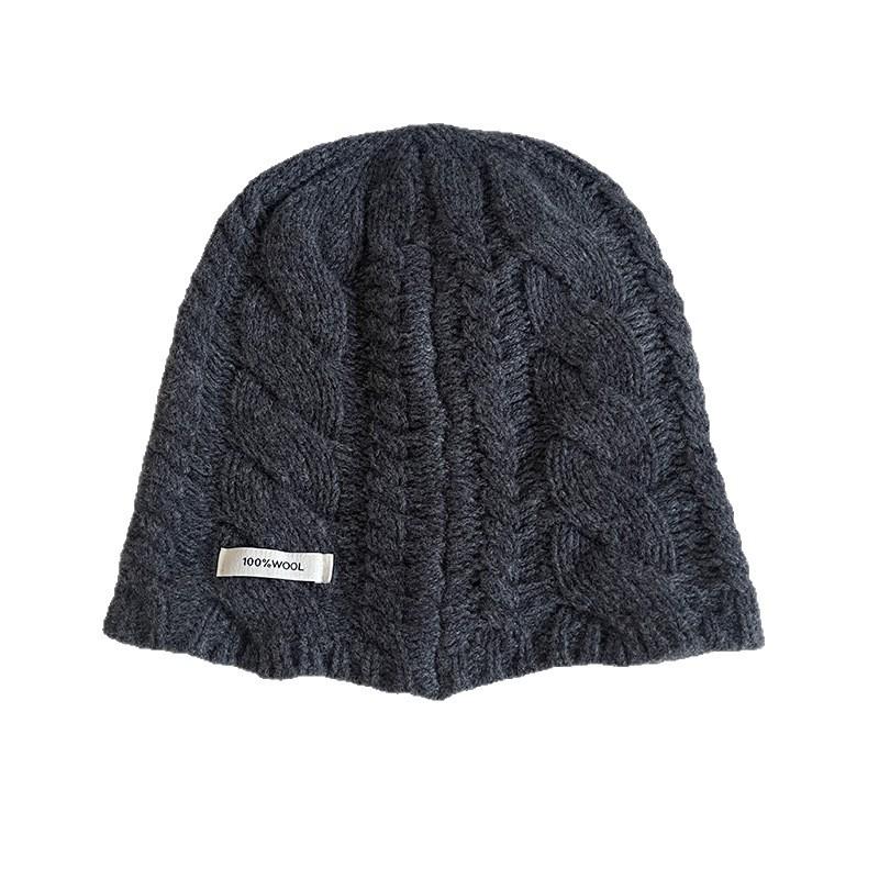New Year's Face Small Warm Pile Hat Women's Autumn and Winter Wool Knitted Twist Handmade Knitted Hat Advanced Sense