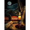 Full 5D Diy Diamond Painting Black Cat with Candlelight Embroidery Cross Stitch Home Decor Handmade