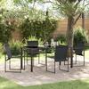 VidaXL 5-Piece Garden Dining Set Black Textilene and Steel 3379343