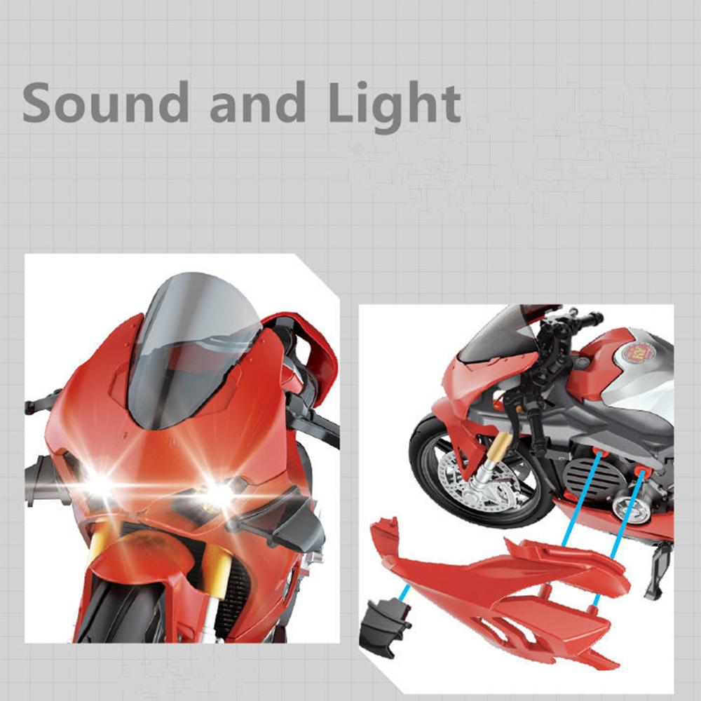 1/12 Assembly Version H2R Alloy Motorcycle Model Diecasts & Toy Metal Sound and Light Toys Car Collectibles Children’s Gifts