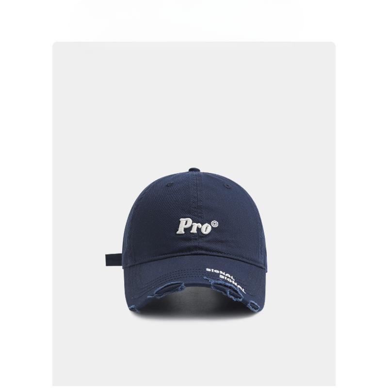 Wrapped Ripped Baseball Cap for Women Korean Style Fashionable and Personalized Street Soft Top Wide Brim Sun-shading Baseball Cap for Men