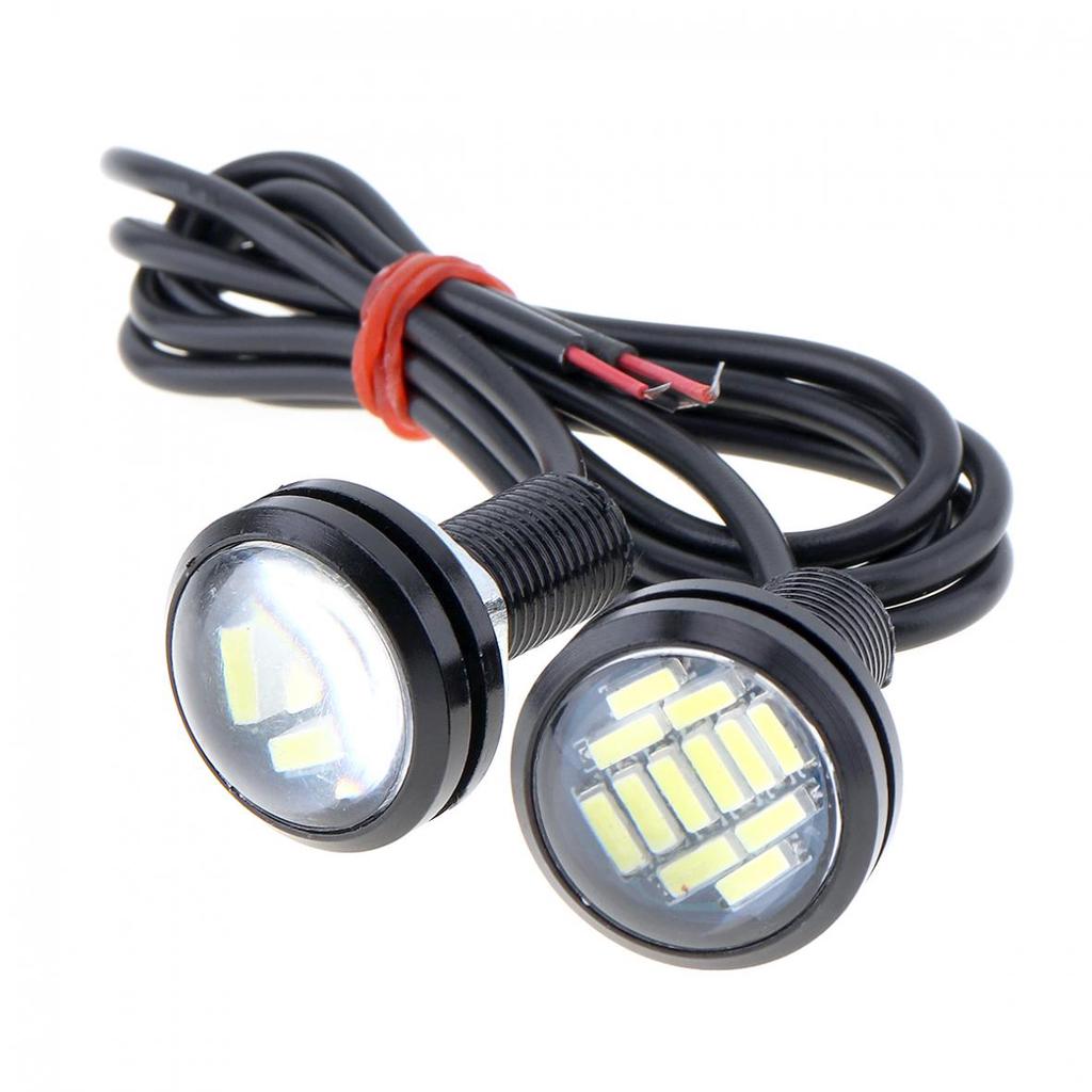 2 / 10 Pcs 23mm White Eagle Eye Light High Power 4014 12SMD 12V Car Fog DRL Bulb Reverse Backup Parking Signal Lamp