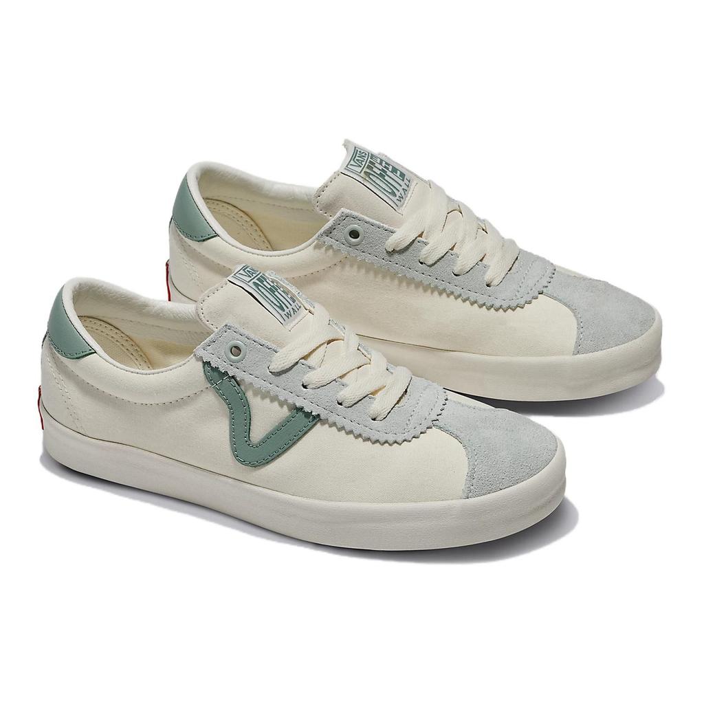 Vans Sport Low Casual Lightweight Comfortable Shock Absorbing Durable Low Top Skate Shoes Unisex Sneakers White Green VN000CQRGRN