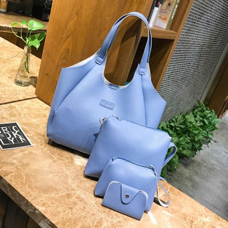 Handbags Women Fashion Messenger Shoulder Noble Tote Bags 4pcs Purse Set