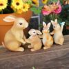Yousheng 4 шт. пасхальные фигурки кроликов смоляные мини-статуэтки кроликов настольные семейные скульптуры кроликов для весеннего декора каминной полки дома