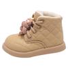 Girls' Velvet Winter Boots: Soft, Short, Velcro Cotton Shoes for Little Girls