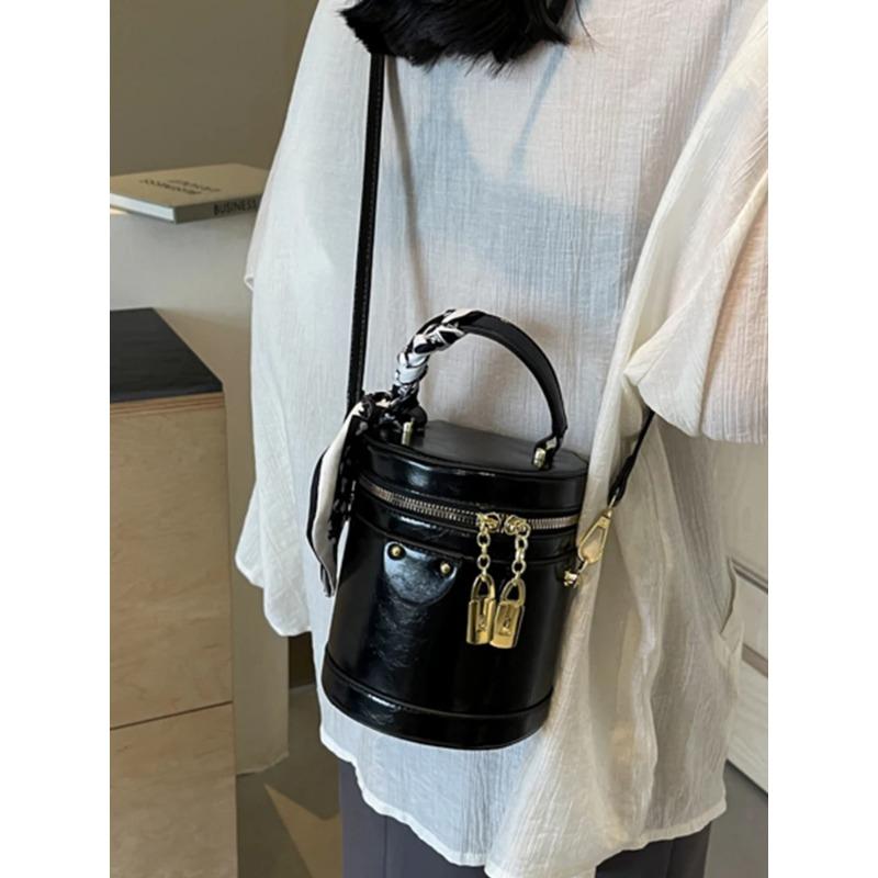 Винтажные красные мини-сумки из искусственной кожи, летняя новая сумка-бочо в форме бочки для женщин, модный кошелек для телефона