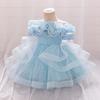 Платье для девочки Свадебное Платье для новорожденной девочки Платья для крещения с милым бантом Платье для дня рождения девочки-малышки Бальное платье AL190