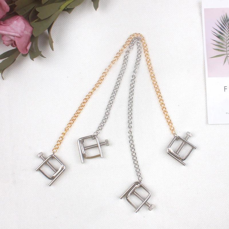 Регулируемые металлические цепочки для сосков Экстремальный фетиш Раб Зажим для сосков Секс-товары Для взрослых Секс-игры Инструменты Эротические продукты