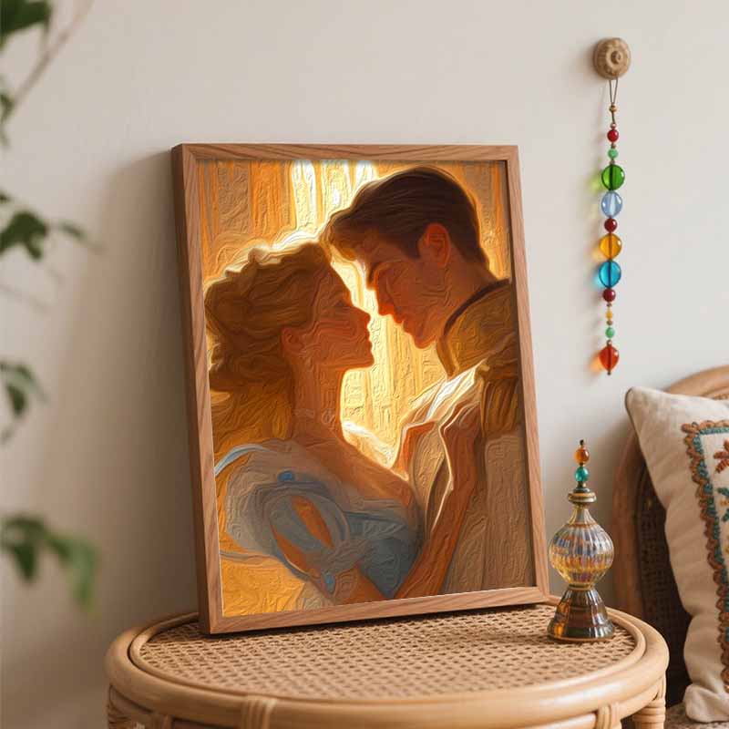 Disney oil painting painting art romantic prince and princess handmade diy painting home decoration gift