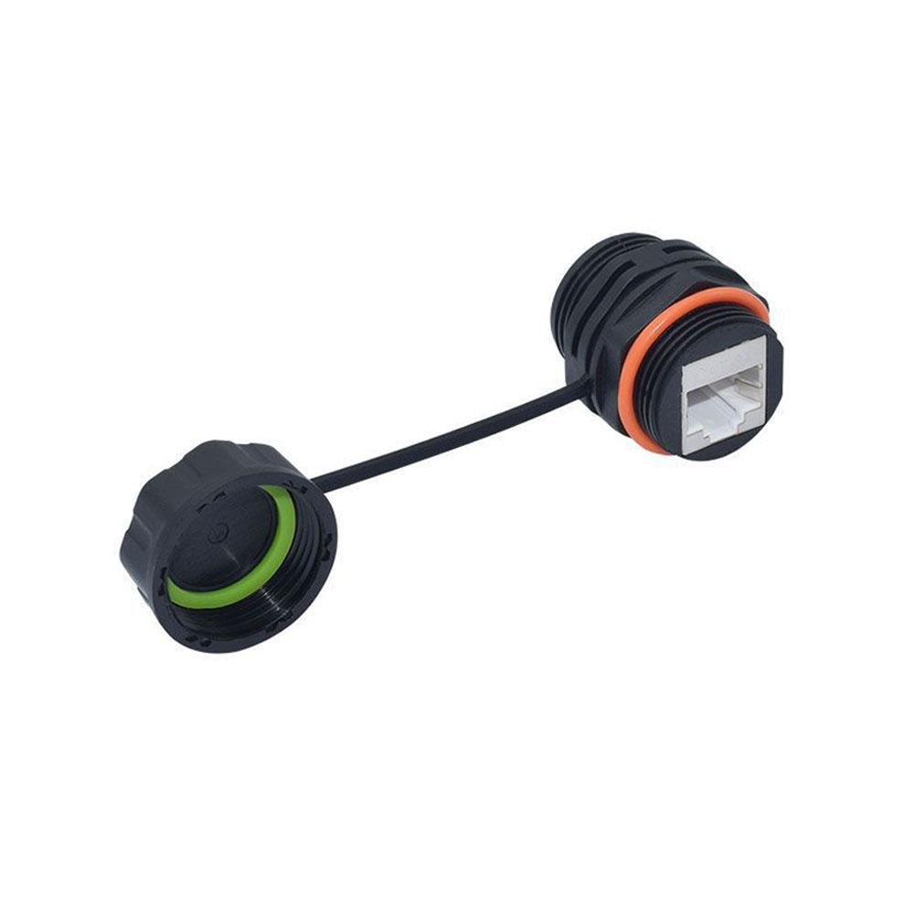 Сетевой разъем RJ45 Ethernet Двойная проходная головка CAT6/CAT6A IP68 Водонепроницаемый Наружный Панельное крепление Соединитель для удлинения провода