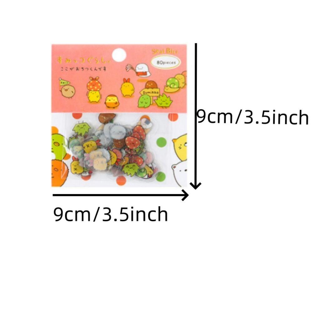 80 шт ПВХ ручная палатка DIY декоративные наклейки многоцветные японские мультяшные наклейки сумка