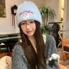 Cute Cartoon Puppy Hat for Women Korean Version New Autumn and Winter Embroidered Knitted Woolen Hat for Men  Warm and Versatile