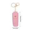 Solid Color Pu Leather Portable Mini Lipstick Pouch Keychain Mirror Pendant Keyring Fashion Storage Bag Women Makeup Accessories