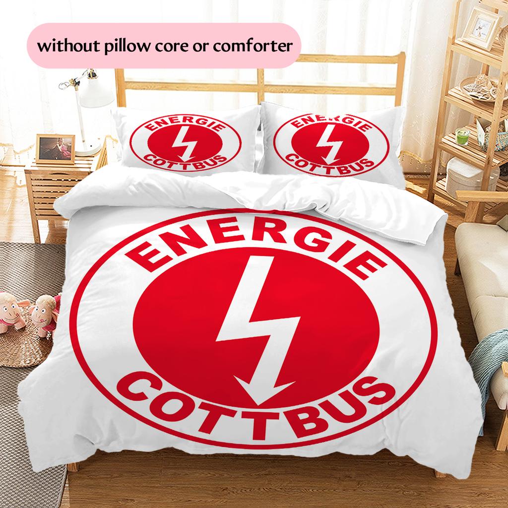 Energie Cottbus FC Pattern Bedding Home Decoration Birthday Gift (1 * duvet cover + 2 * pillowcase, without core)
