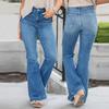 Women Baggy Mid Waist Jeans Wide Leg Loose Denim Pants Straight Leg Cropped Barrel Jeans