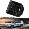 Автомобильный ящик для хранения вещей для Kia Seltos 2020, консольный органайзер, поднос, черный ящик для подлокотника, аксессуары для интерьера с нескользящим ковриком