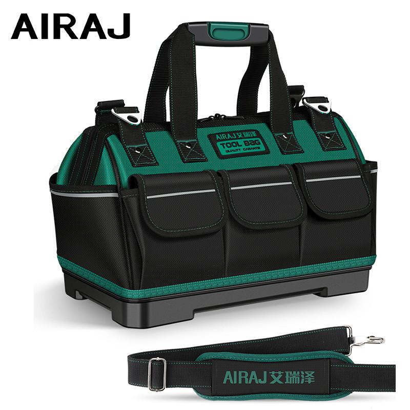 AIRAJ  New Electrician Tool Bag with Reflective Strip Oxford Cloth Wear-resistant Multi-Pocket Waterproof Storage Hand Bag