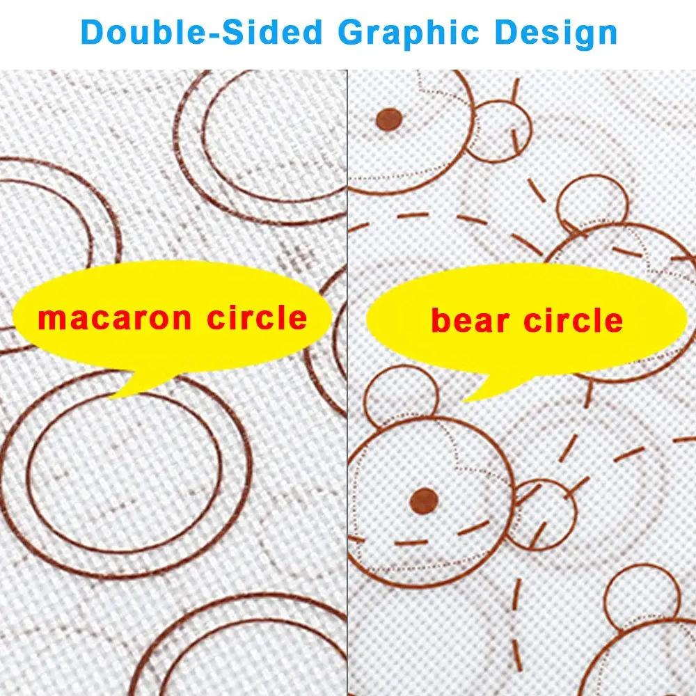 Double Sided Silicone Baking Mats Non-Stick Macaron Mat Cookie Pad Rolling Dough Mats Cake Fondant Bakeware Pastry Baking Sheet