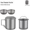 Portable Pure Titanium Tea Set - High-End Travel Teapot with Quick Cup and Water Separation for Camping