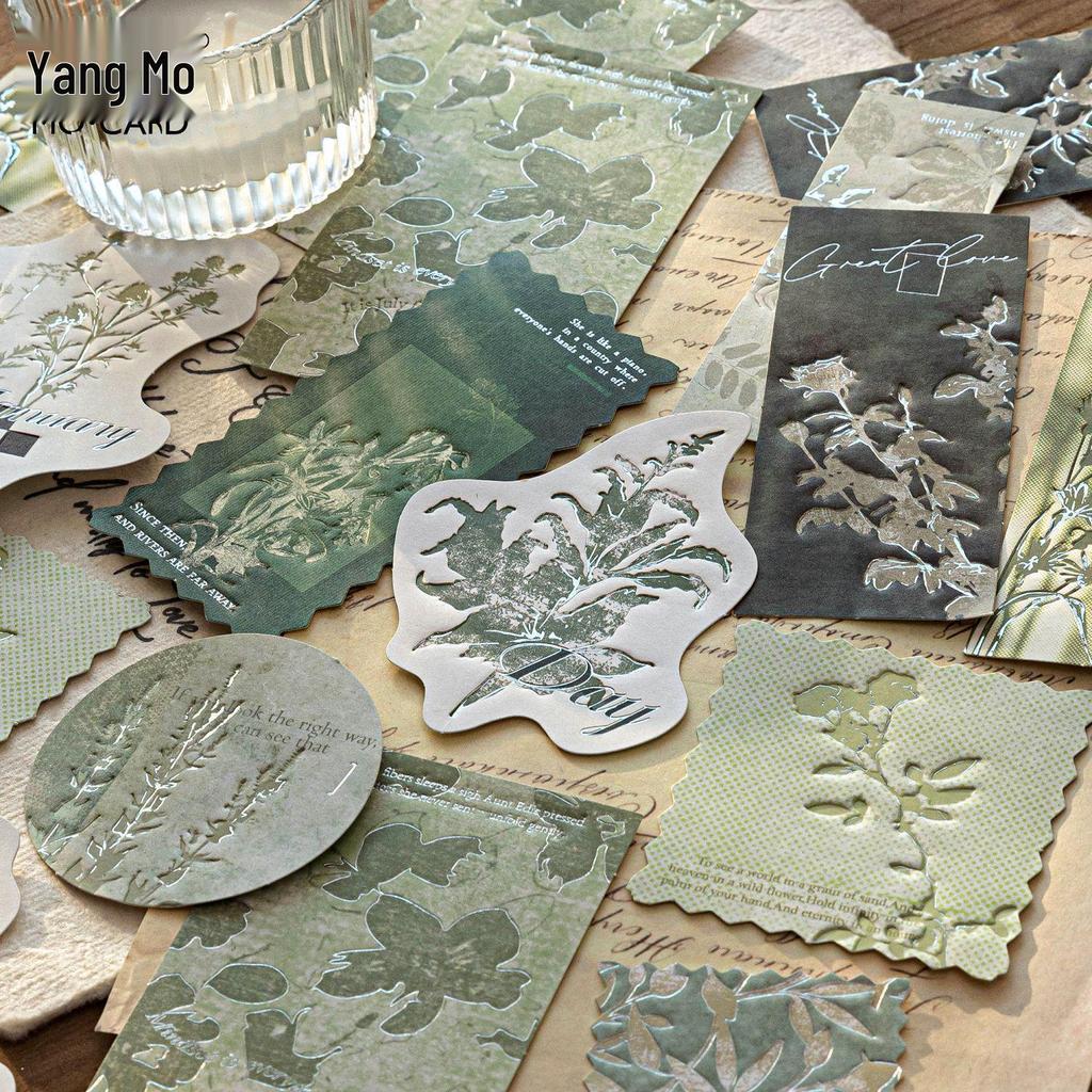 MòMòBái Silver Embossed Matchbox Sticky Notes - Leaf Flowing Light Series, 6 Styles.